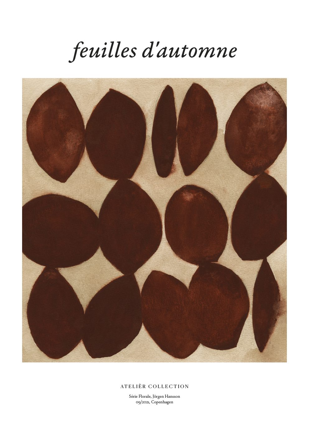 The Poster Club Art Prints Feuilles d'Automne Poster A4 braun