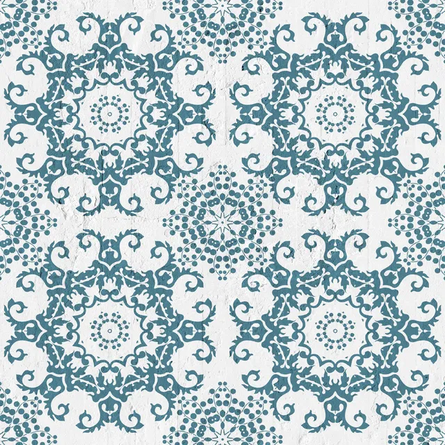 Mineheart Geometric Damask Tapete Petrol Muster A3