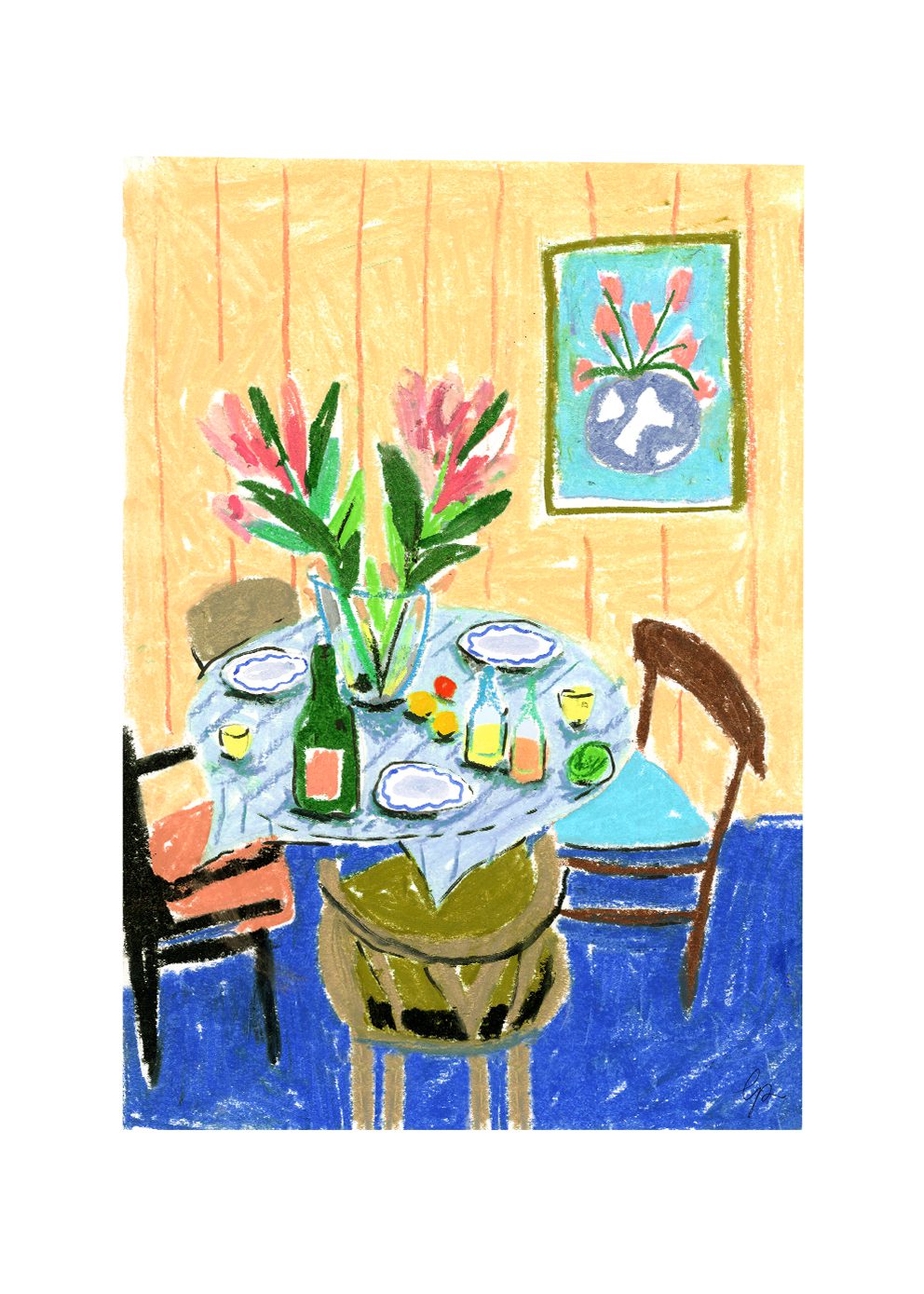 The Poster Club Art Prints Pastel Table Poster A4 pastell