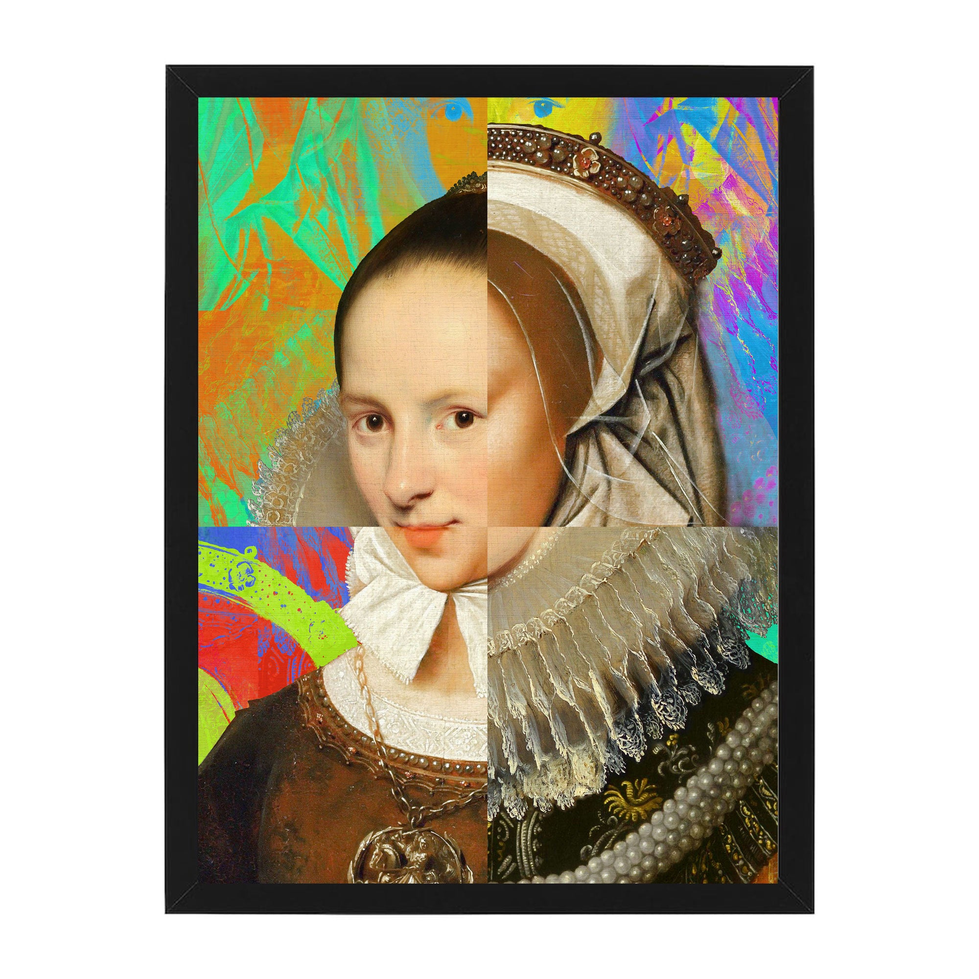 Mineheart Lady Puzzled Portrait Wandbild Braun 60x81cm