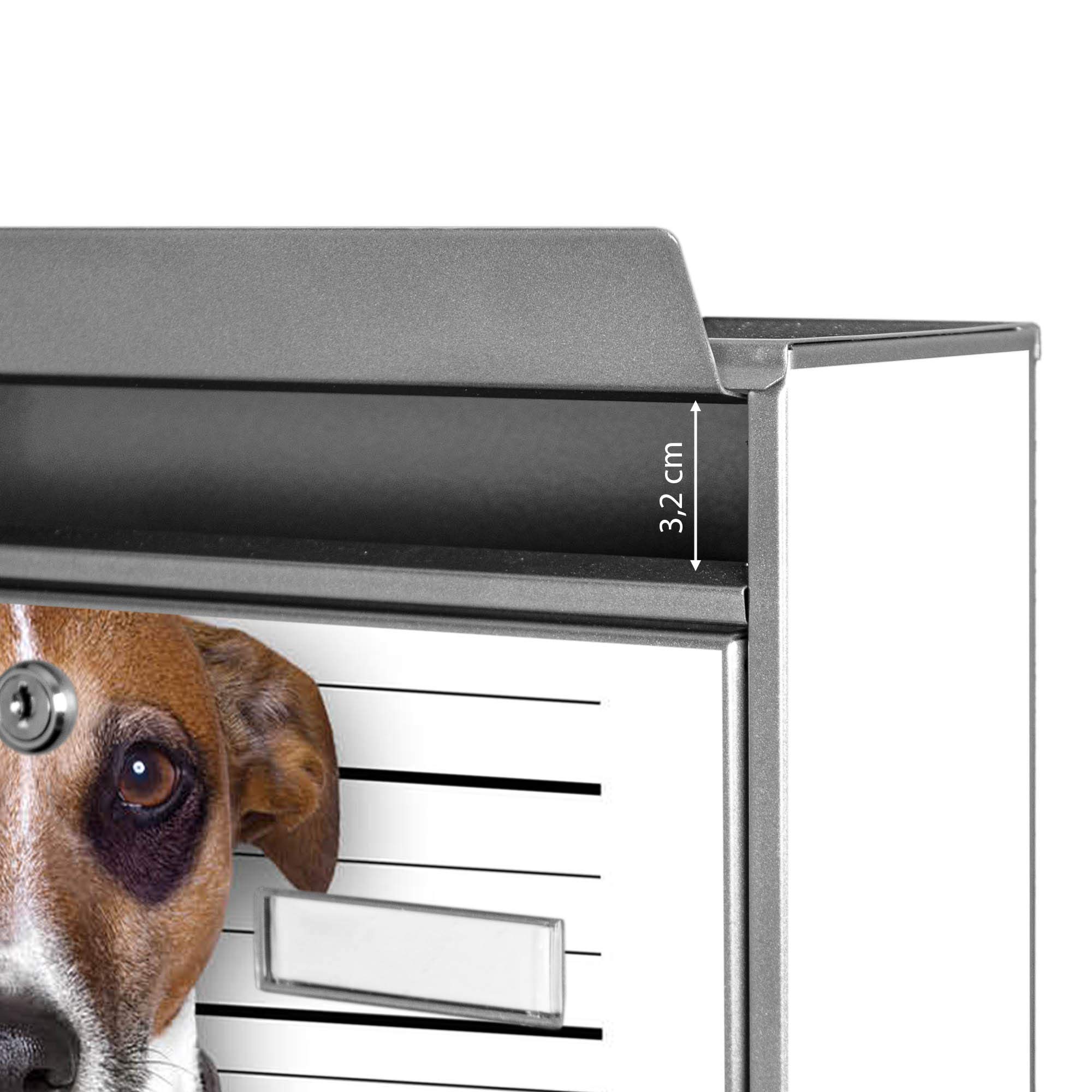 Banjado Briefkasten Burg-Wächter 32x36cm Bad Dog Silber