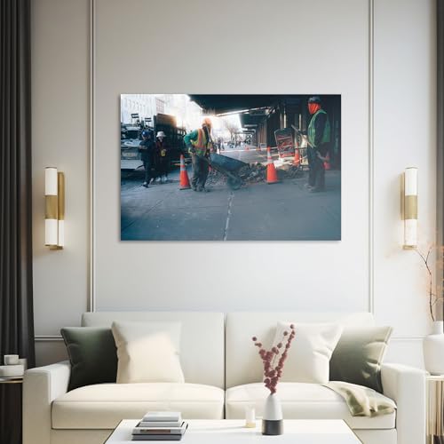 Hustling Sharks Wandbilder Straßenarbeit im Morgenverkehr Leinwandbild 30x40 cm Stadt