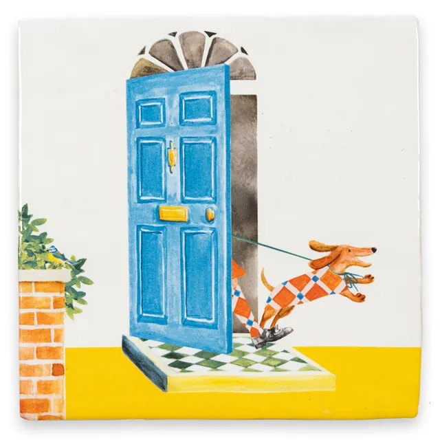 Storytiles Delft blue My dog & I Wandfliese S 10x10 cm Hund