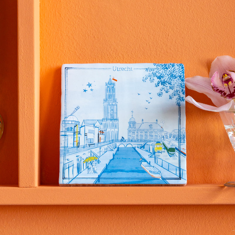 StoryTiles Delft Blue Utrecht Fliese S 10x10 cm Stadt personalisierbar