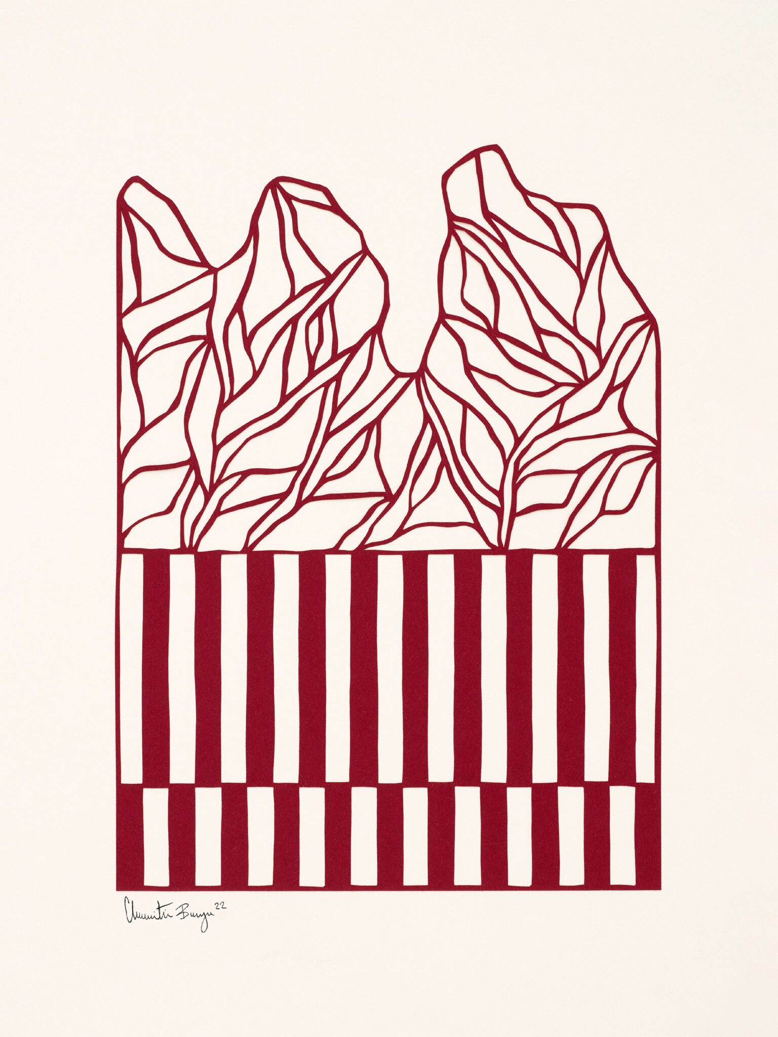 The Poster Club Art Prints Stripes No 01 Poster 30x40 rot
