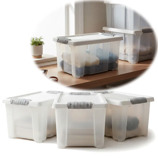 LS-LebenStil Möbel & Wohnen Stapelbox 3er-Set 30x20x15cm Transparent