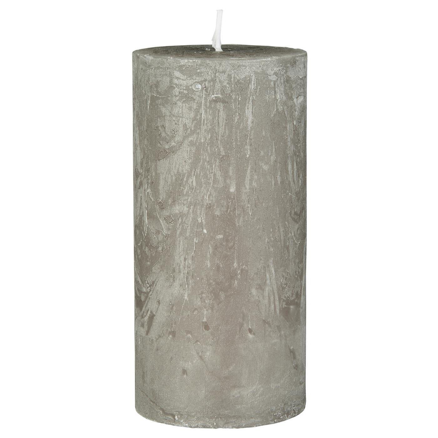 LS-LebenStil Ribe Stumpenkerze 14x6,8cm Grau French Grey Wachs