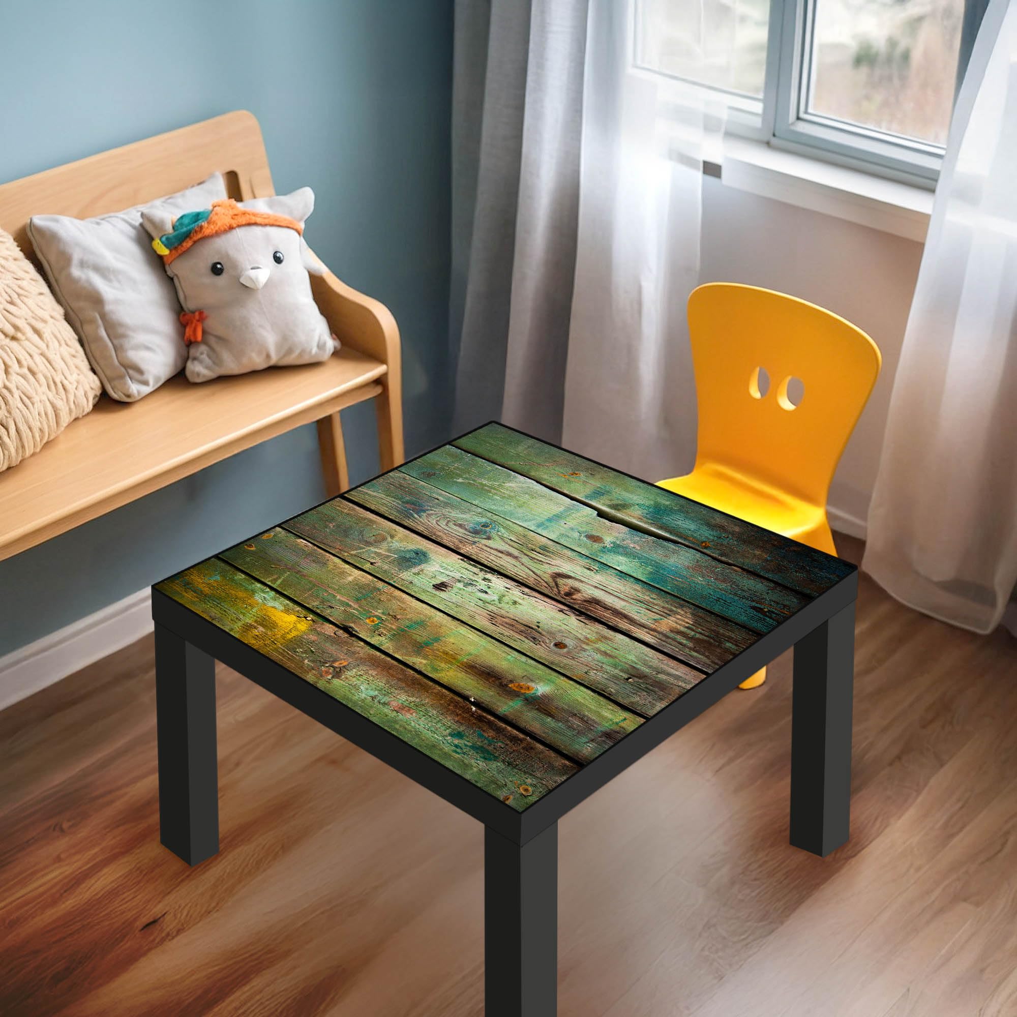 Banjado Möbelfolie Grünes Holz Tischfolie 55x55 selbstklebend