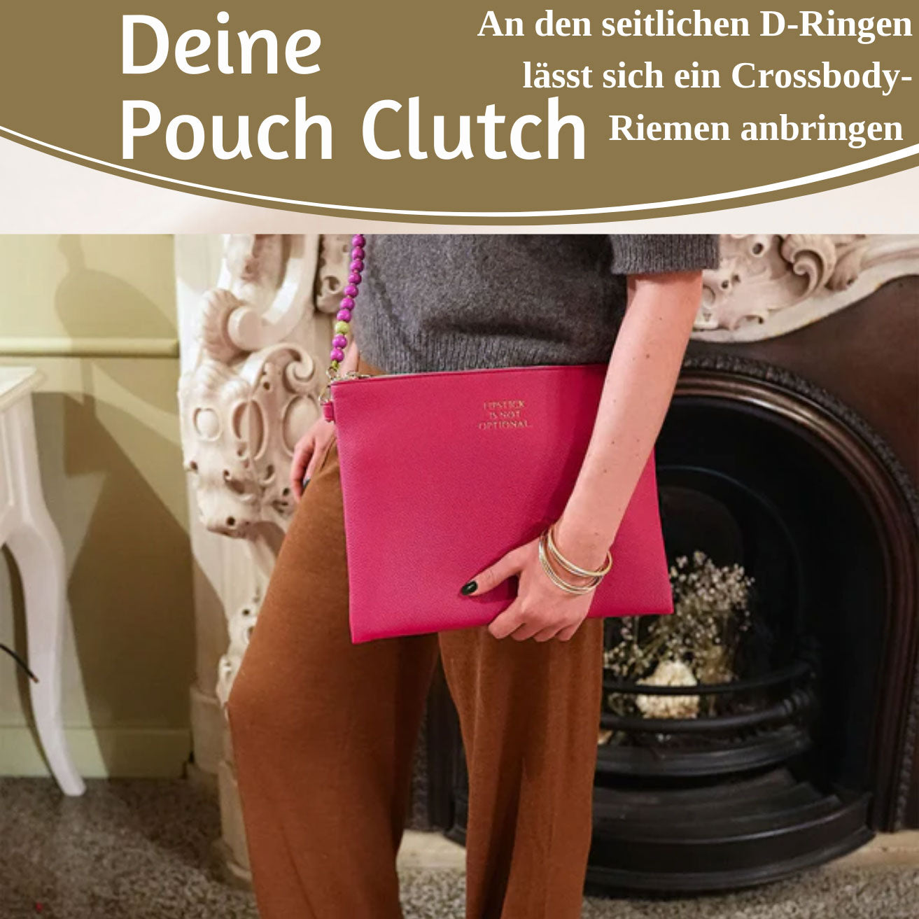 LS-LebenStil Shopper Stella Pink XL 30cm Clutch Handtasche