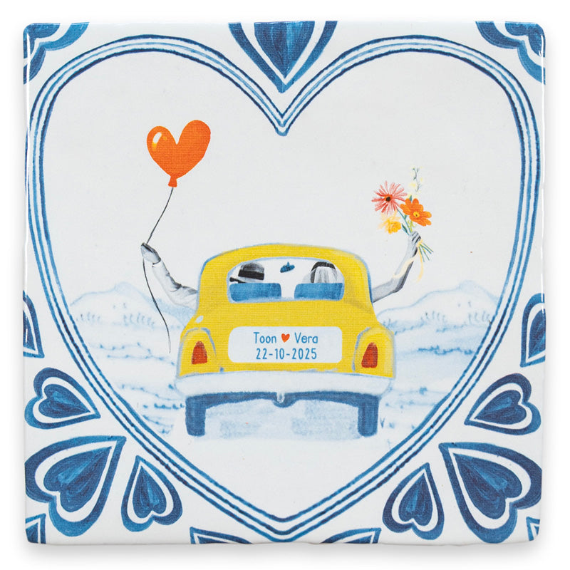 Storytiles Delft Blue Just married off we go Wandfliese S 10x10 cm