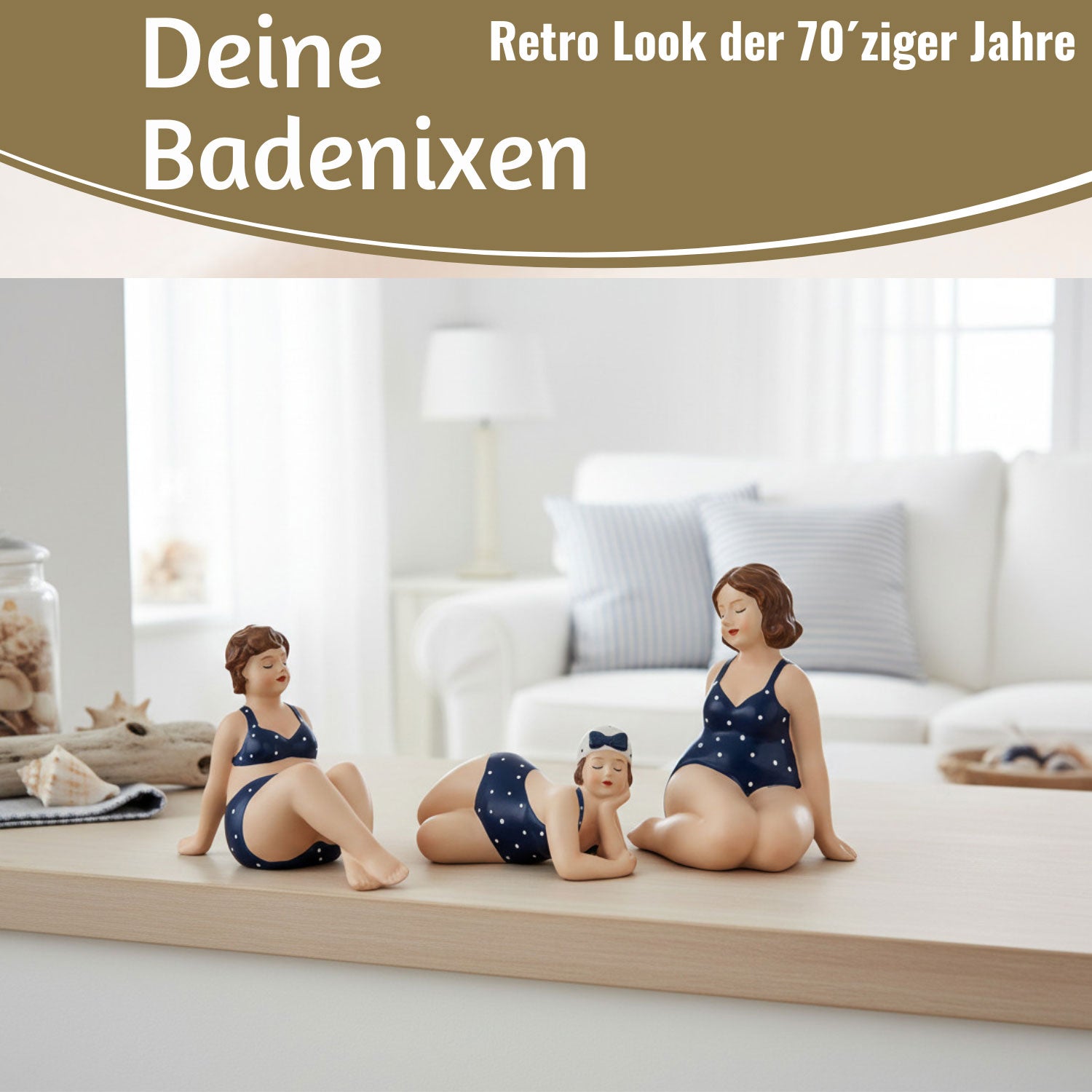 LS-LebenStil Molly Badenixe Dekofigur 3er Set blau-weiß
