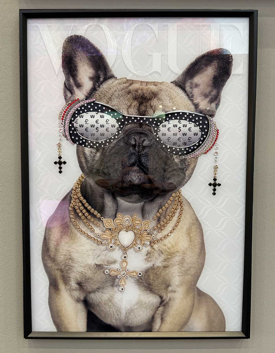 LS-LebenStil Doggy Wandbild Bulldogge 40x60cm Vogue Natur