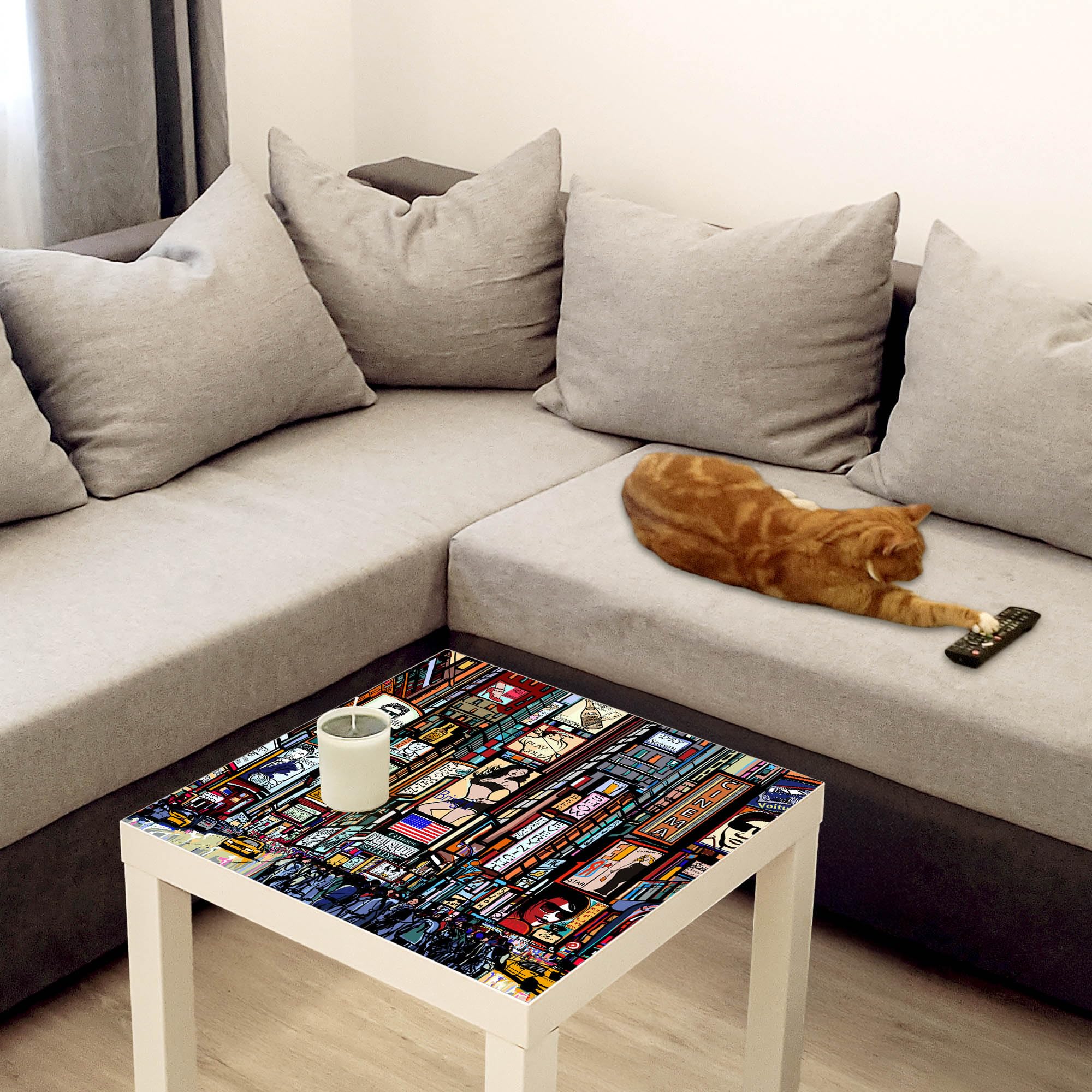 Banjado Möbelfolie New York Show Tischfolie 55x55 cm
