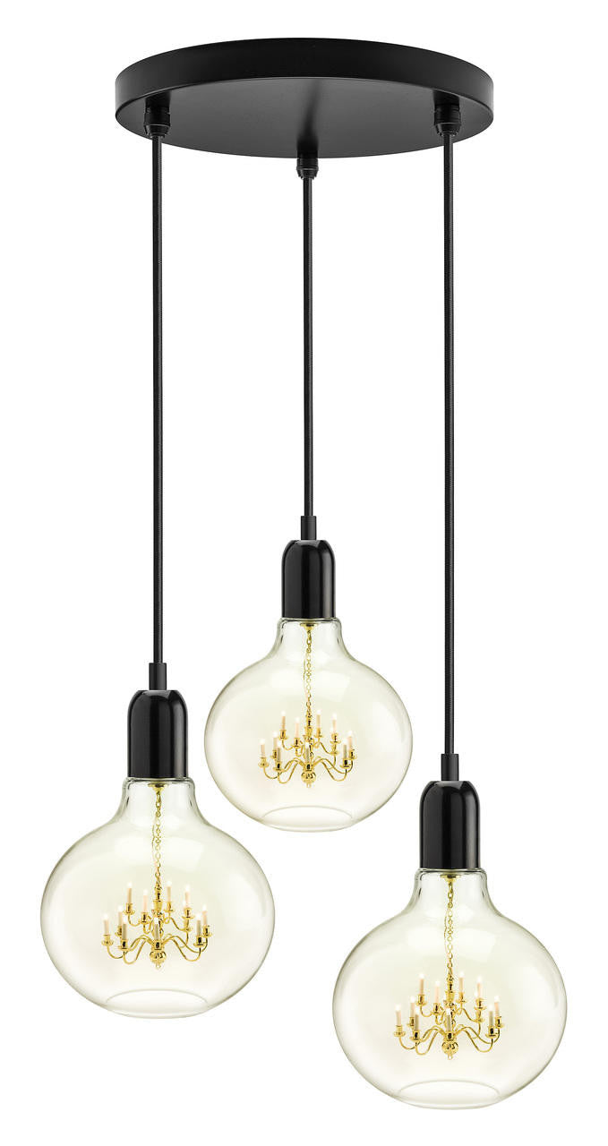 Mineheart King Edison Black Trio Pendelleuchte 3-flammig
