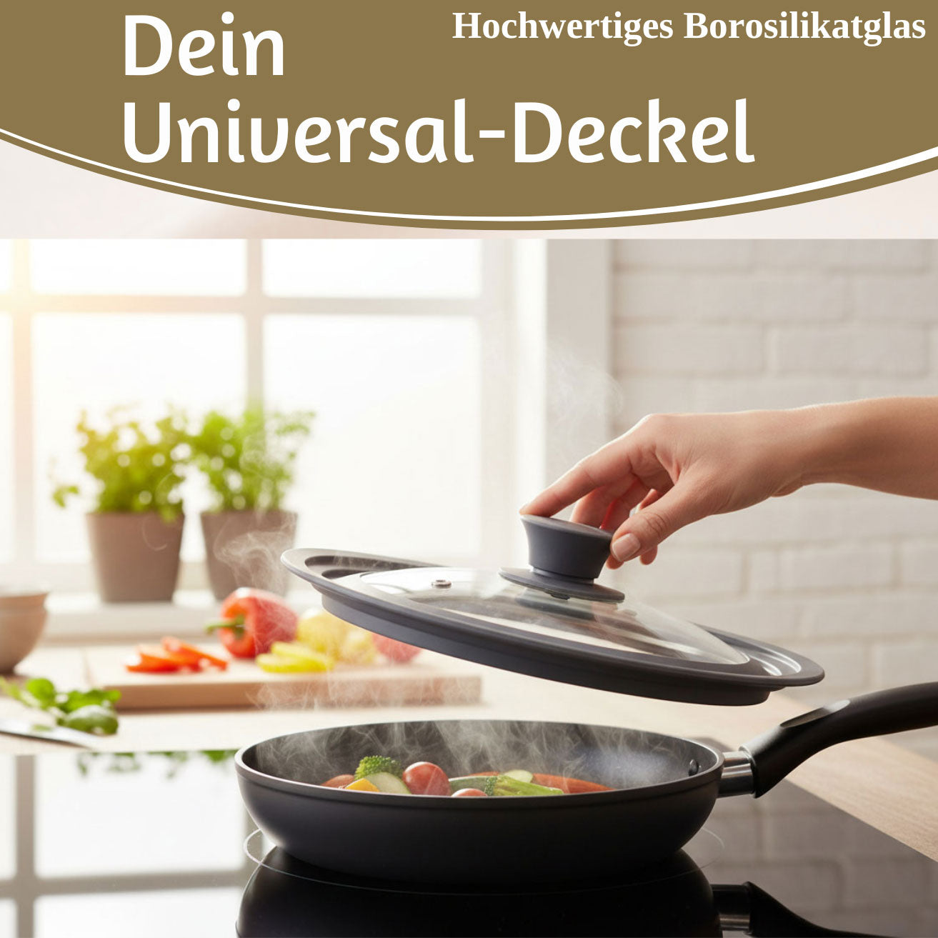 LS-LebenStil Küche & Haushalt Glasdeckel 24-28 cm Universal