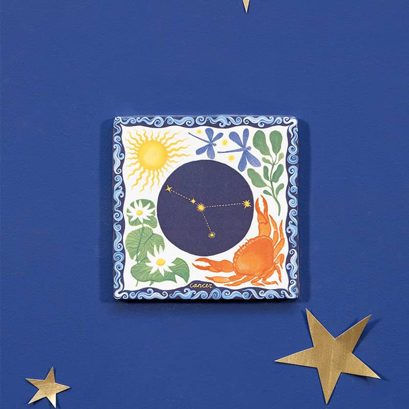 Storytiles Delft Blue Cancer Wandfliese S 10x10 cm Sternzeichen Krebs