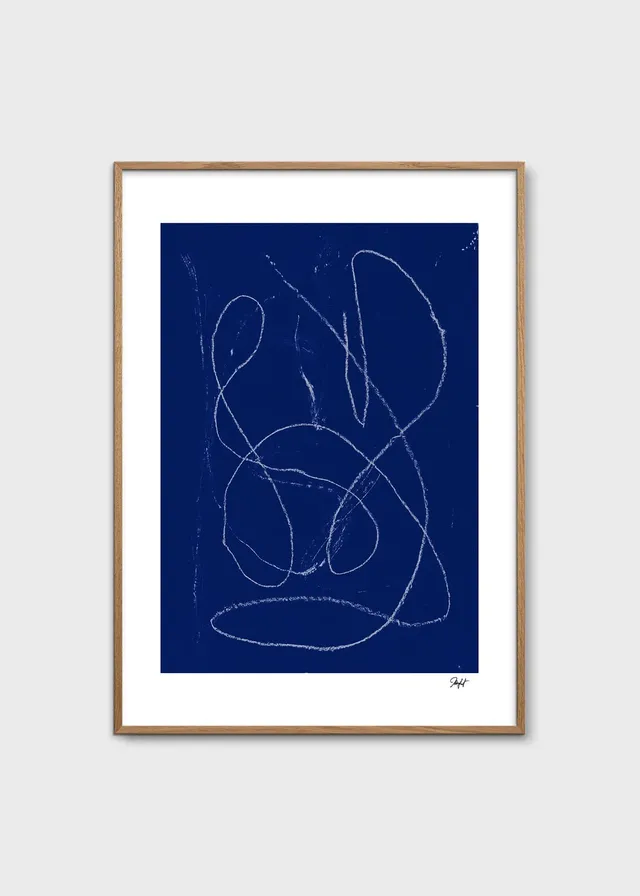 The Poster Club Curvilinar Poster 30x40 cm blau abstrakt