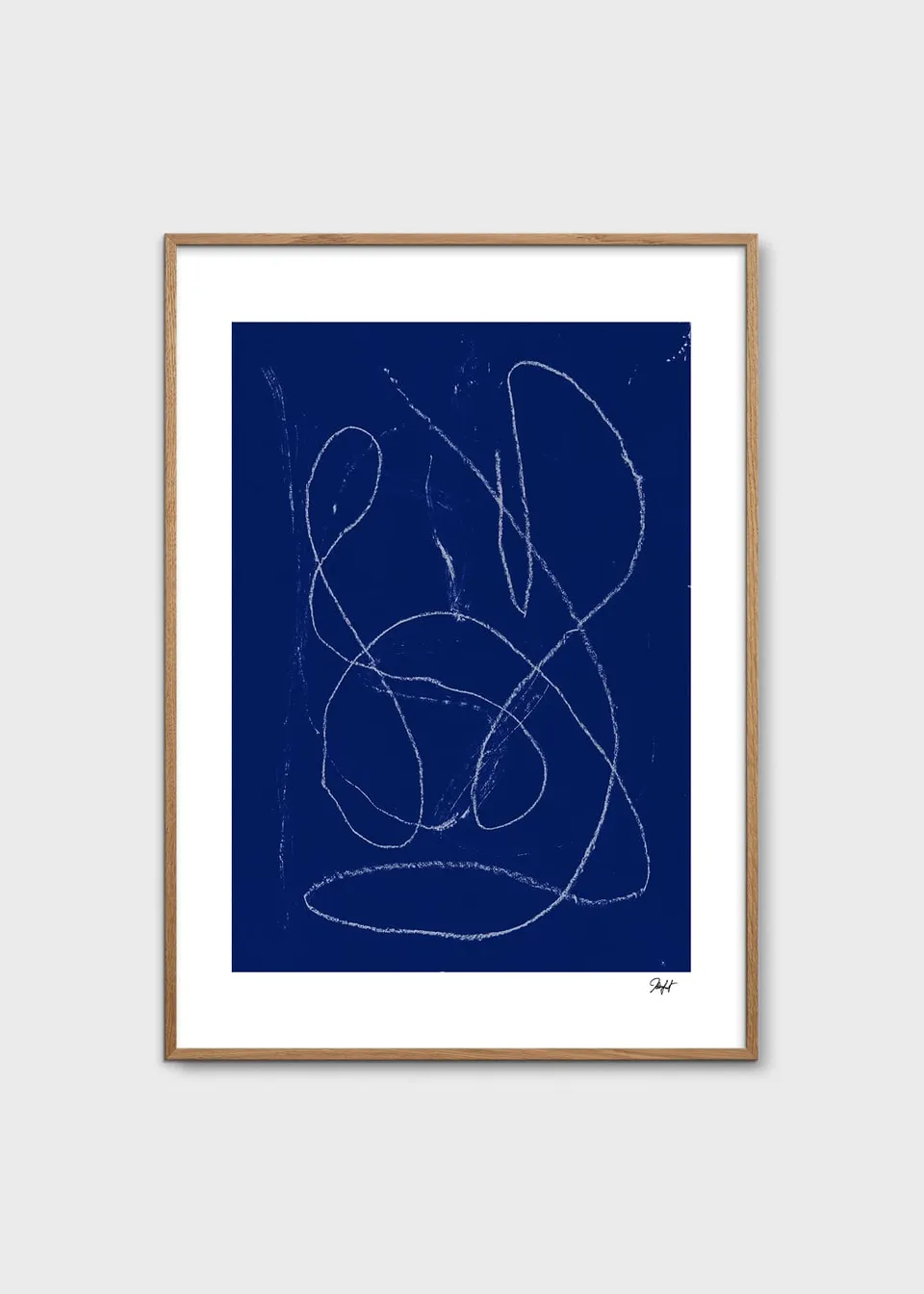 The Poster Club Curvilinar Poster 30x40 cm blau abstrakt