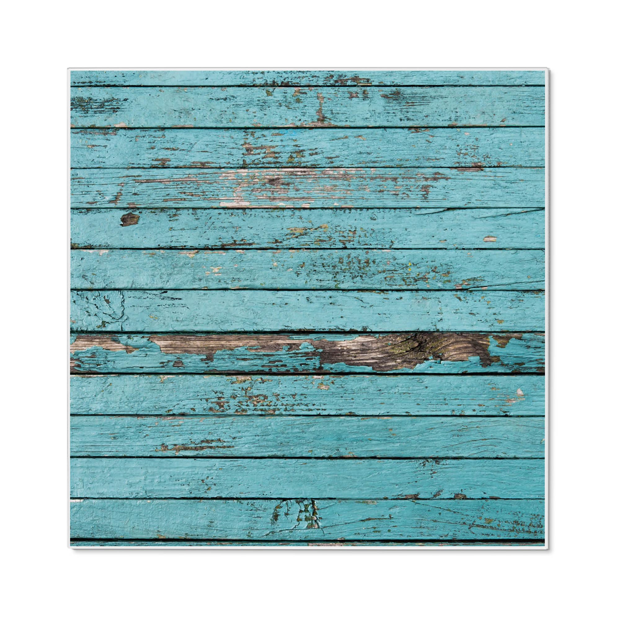 Banjado Magnettafel Blaue Holzlatten Pinnwand 50x50 cm