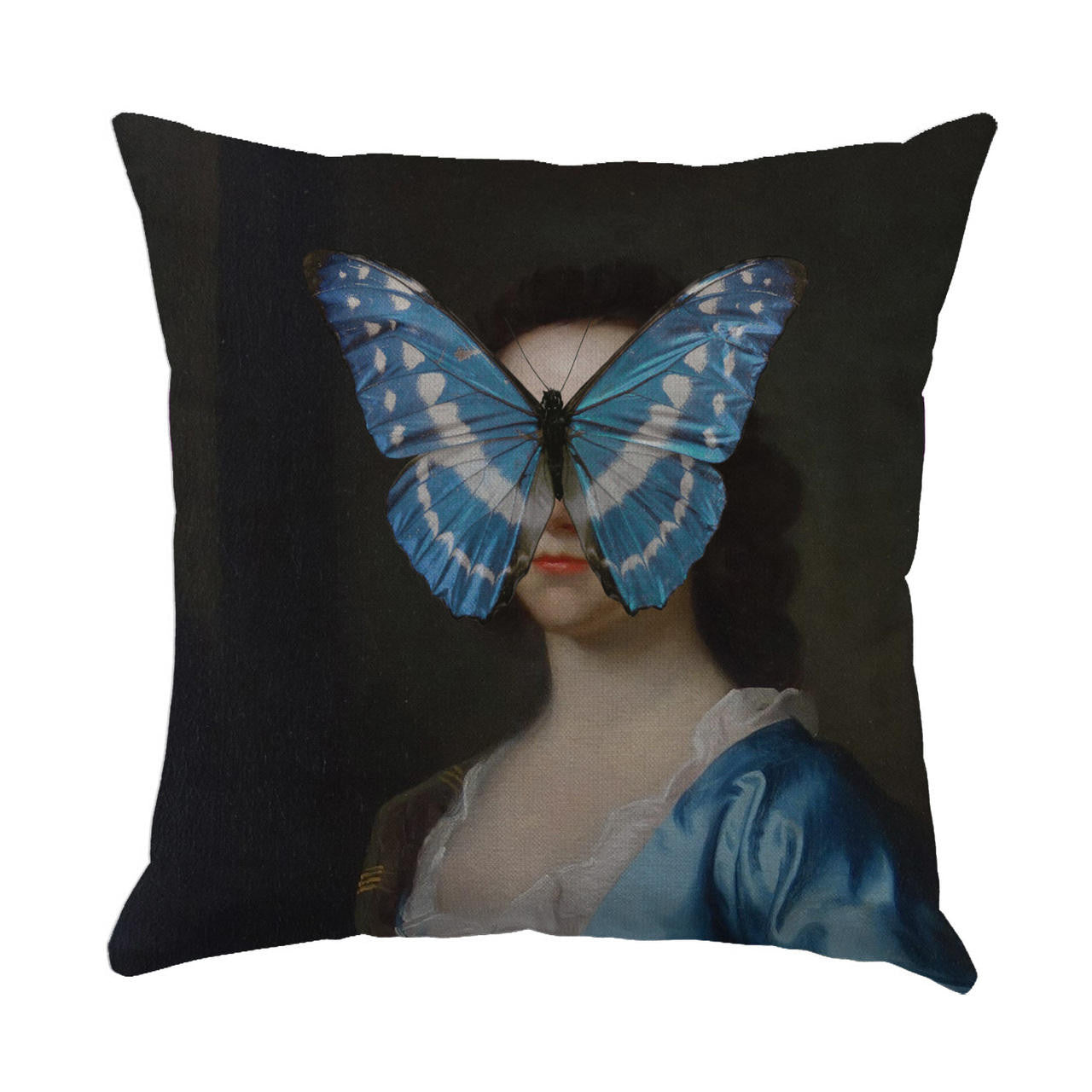 Mineheart Butterfly Lady Kissen Blau Canvas 46x46
