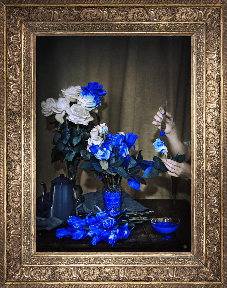 Mineheart Scent of Cobalt Wandbild 66x81cm Blau Blumen