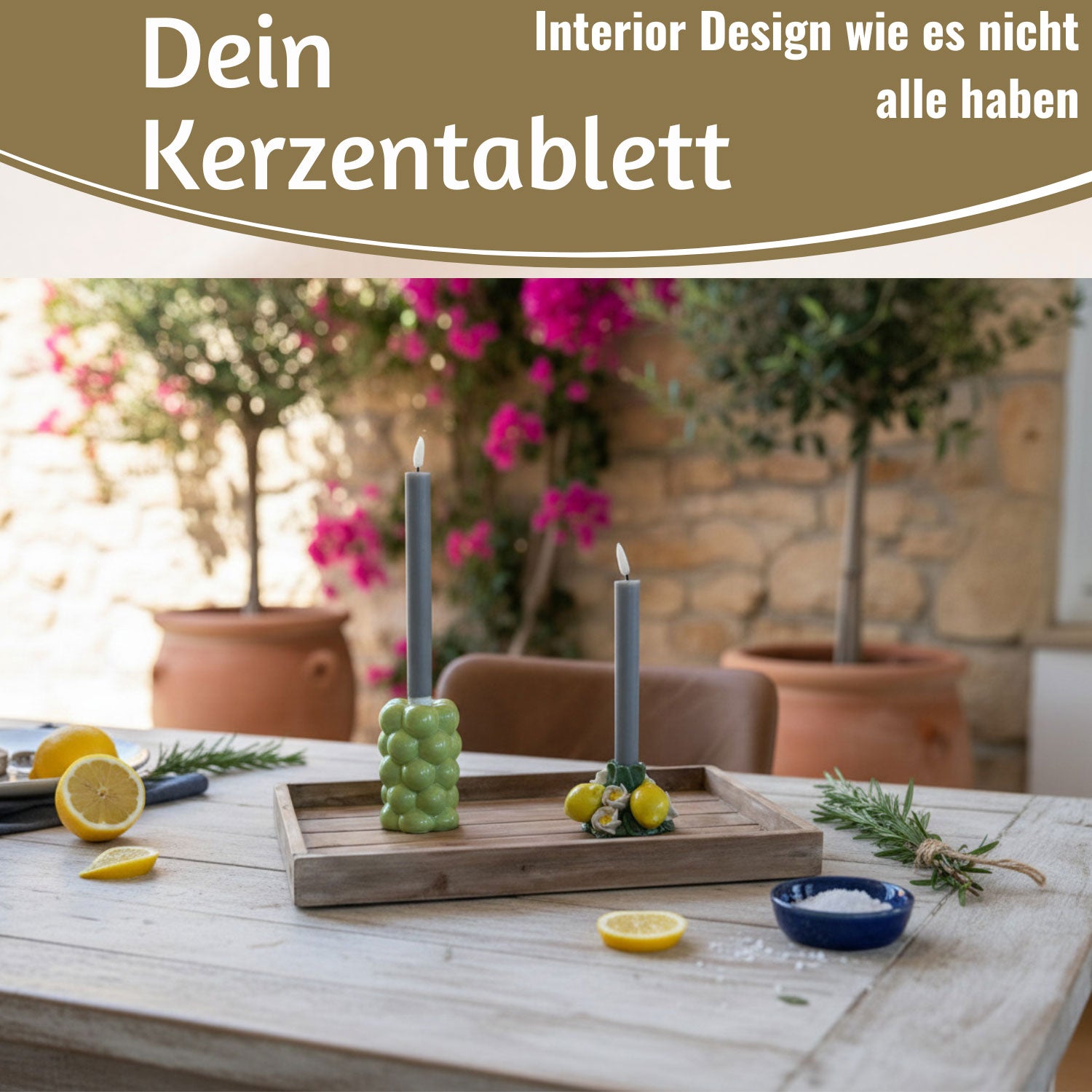 LS-LebenStil Unika Serviertablett Holz Recycelt Braun 46x30cm