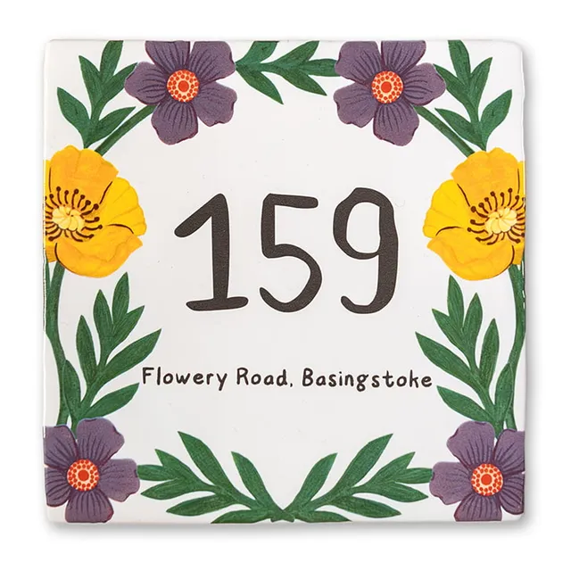 StoryTiles Delft Blue Bloemenseizoen Hausnummer Fliese S 10x10