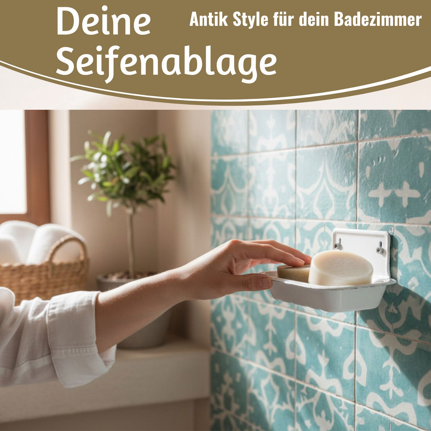 Ib Laursen Seifenschale Emaille weiß 16 cm Wandmontage