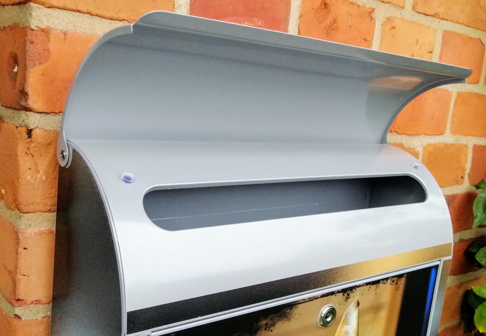 Banjado Briefkasten Wunschmotiv Silber Zeitungsfach A4 Stahl