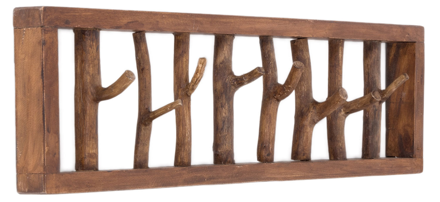 LS-LebenStil Möbel & Wohnen Vintage Wandgarderobe 80cm 8 Haken