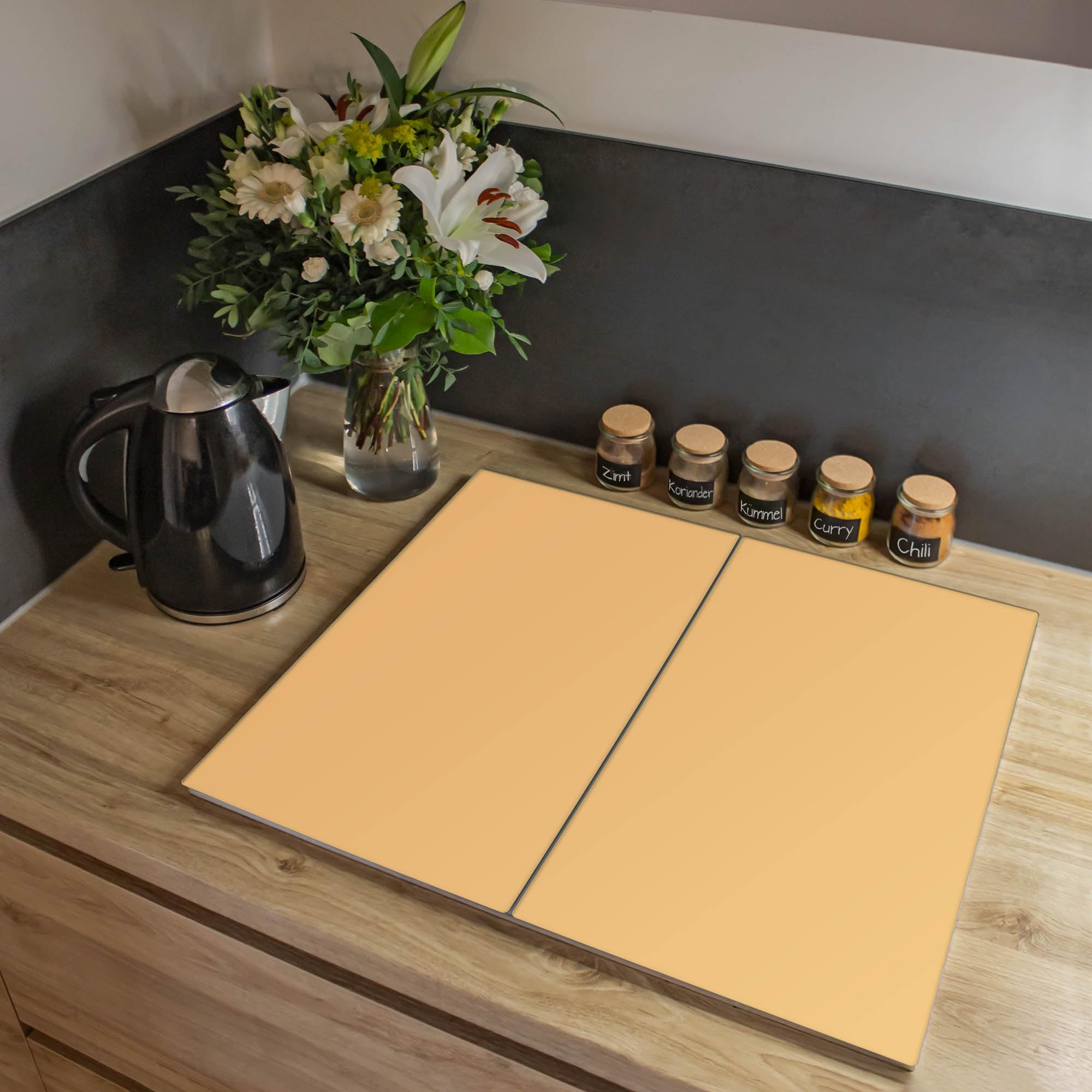 Banjado Herdabdeckplatten Taupe Abdeckung 60x52 cm einteilig