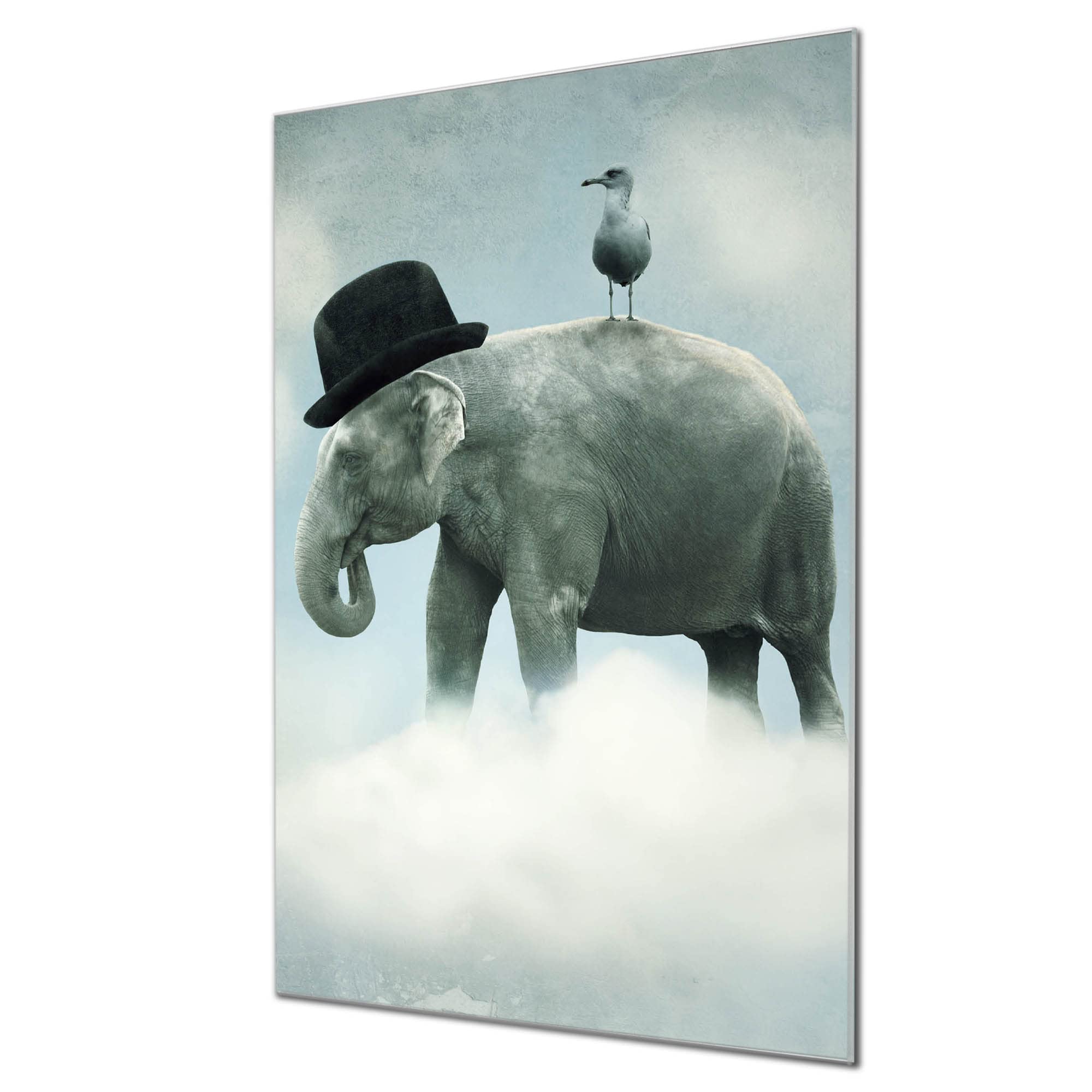 Banjado Magnettafel Elefant und Möwe Magnetboard 40x60 beschreibbar