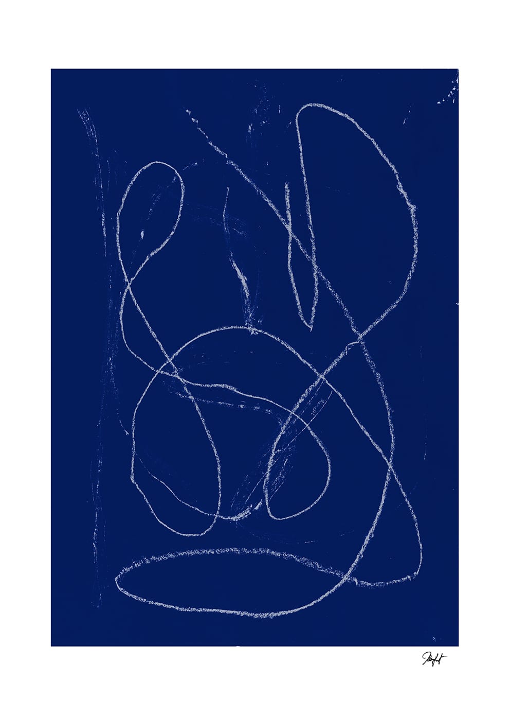 The Poster Club Curvilinar Poster 30x40 cm blau abstrakt