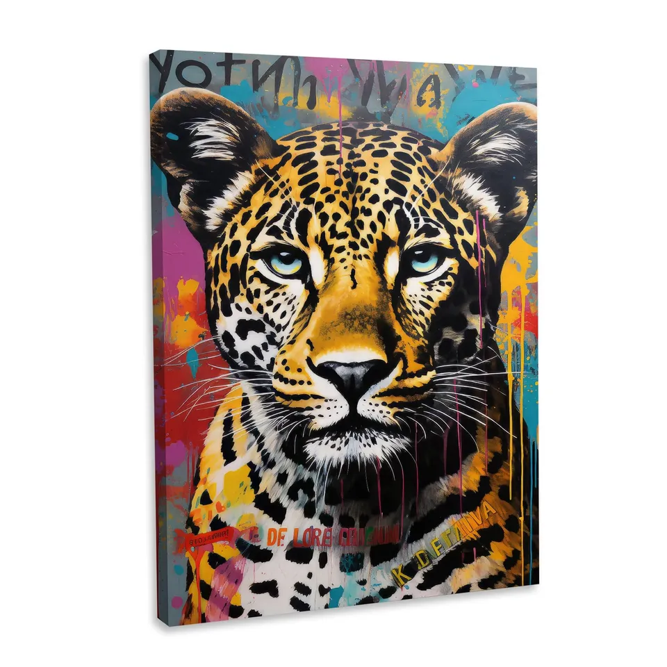 Hustling Sharks Wandbilder Leopard Wall Leinwand Tierbild modern