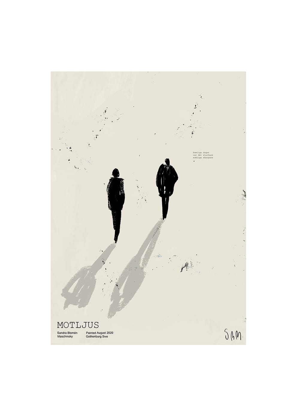 The Poster Club Motljus Poster 50x70 cm Schwarz-Weiß