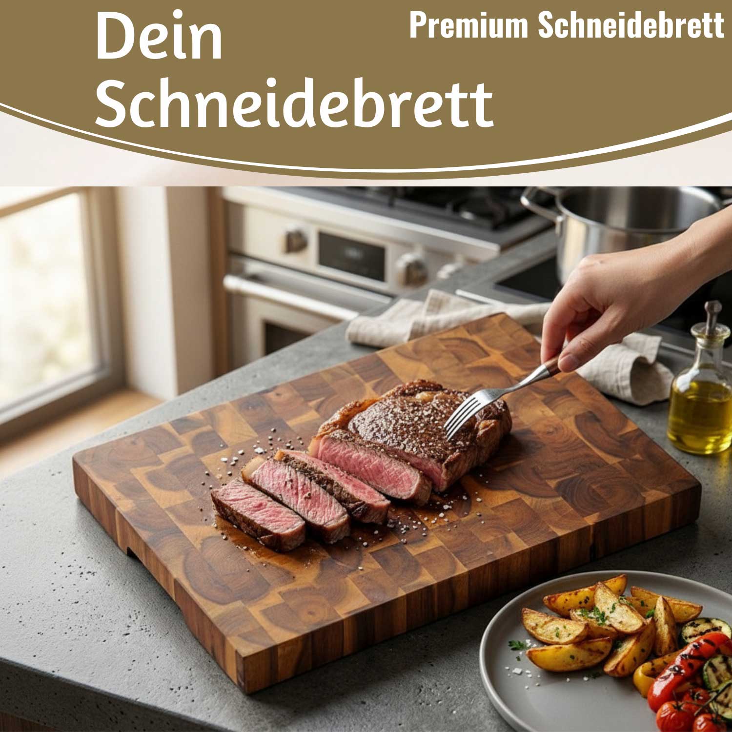 LS-LebenStil Schneidebrett Stirnholz Akazie 42cm XL