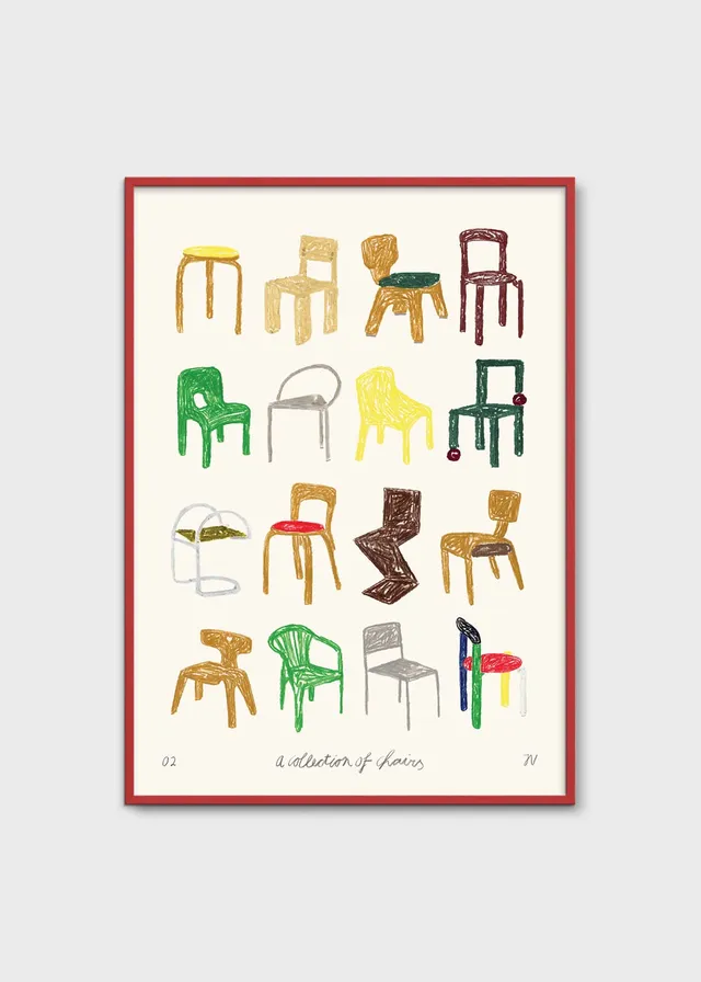 The Poster Club Art Prints A Collection of Chairs Poster A4 Stühle