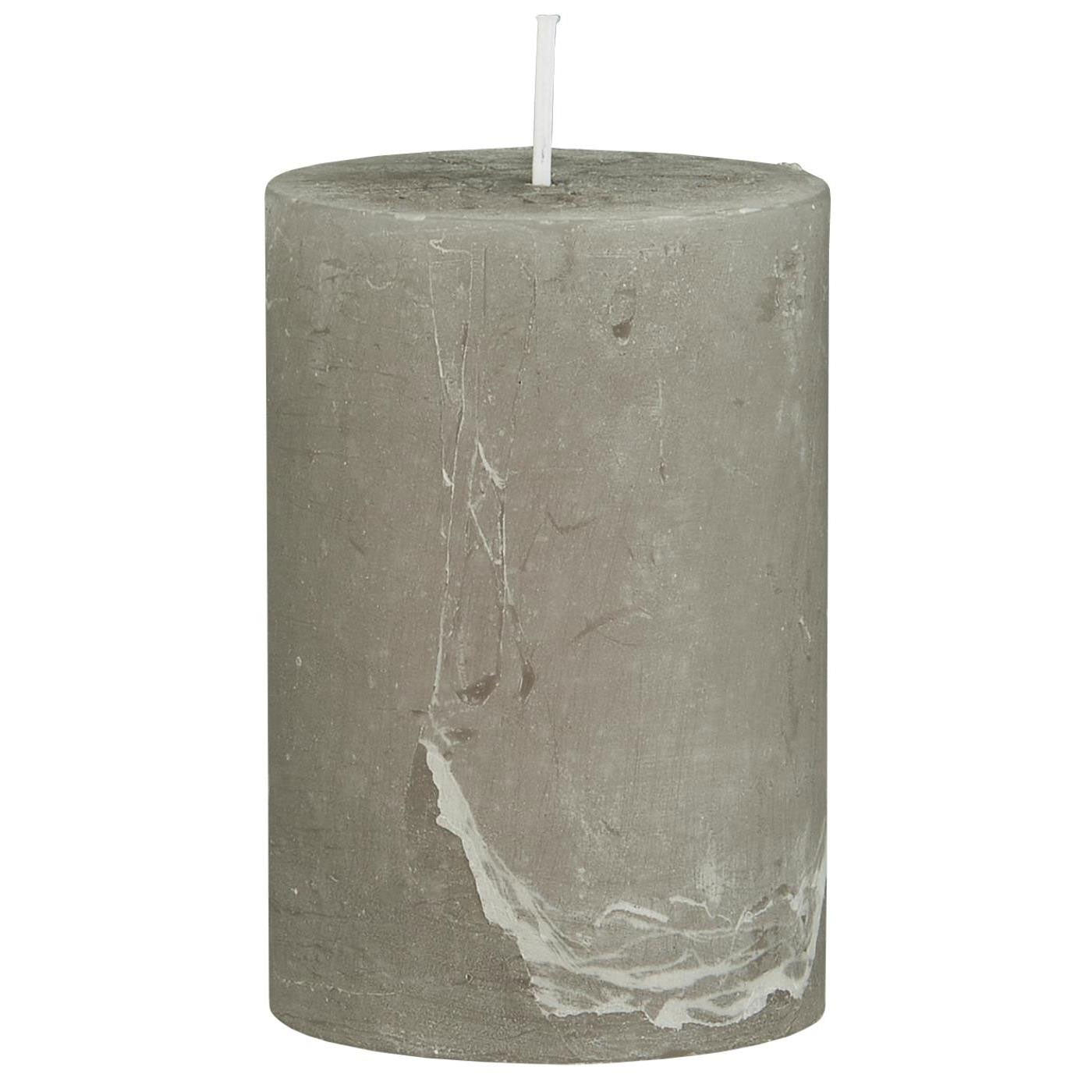 IB Laursen Ribe Stumpenkerze Grau 10x6,8cm French Grey
