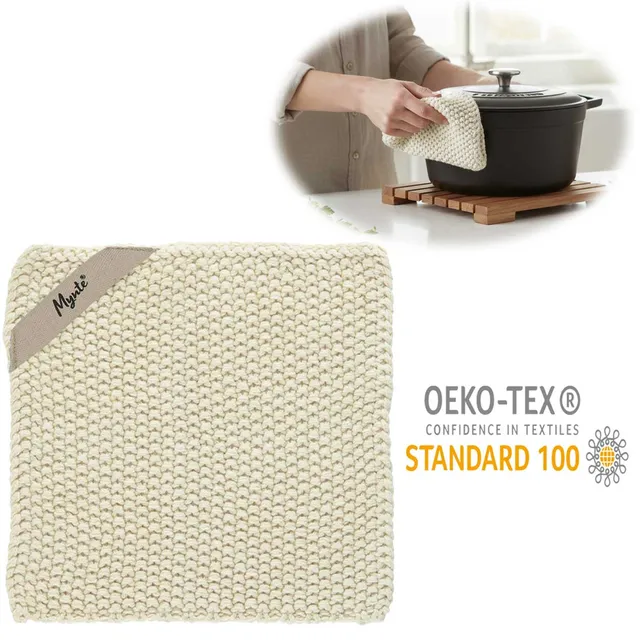 LS-LebenStil Mynte Topflappen Latte Cream 22cm Baumwolle