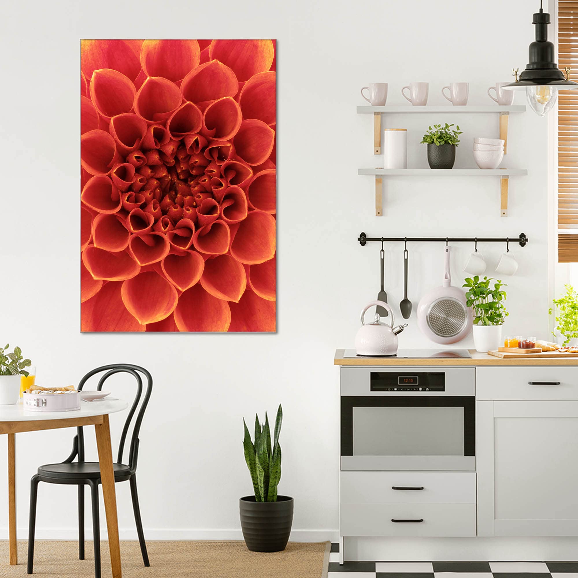 Banjado Magnettafel Orange Chrysantheme Board 40x60 Glas