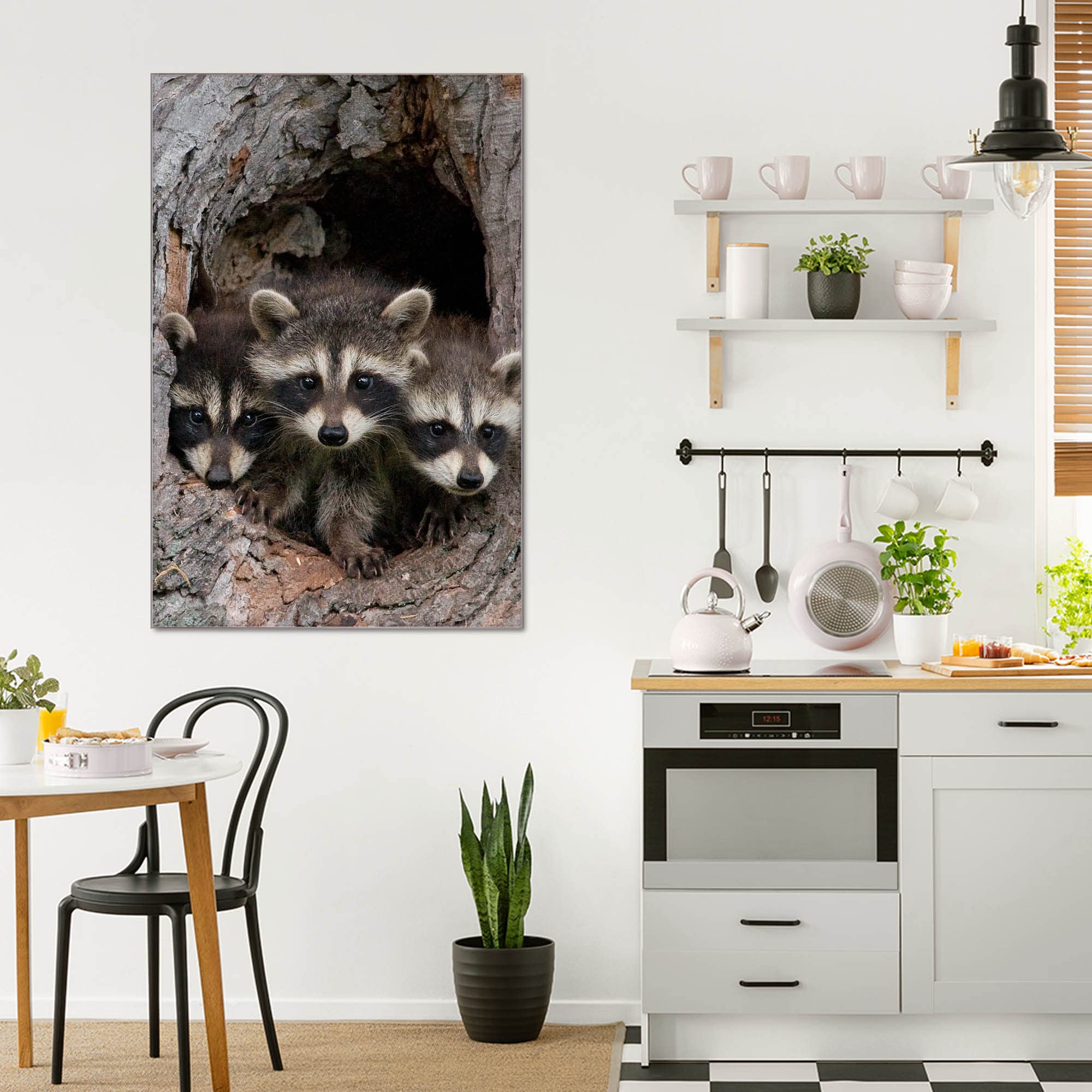 Banjado Magnettafel Drei Waschbären Magnetboard 40x60 beschreibbar