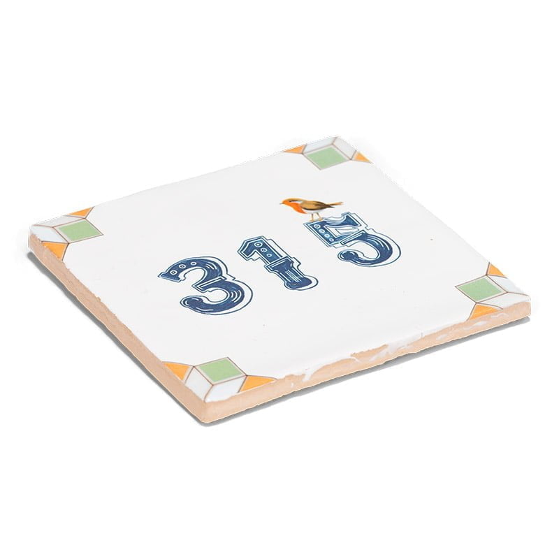 Storytiles Delft Blue Roodborstje Wandfliese 10x10 cm Jubiläum