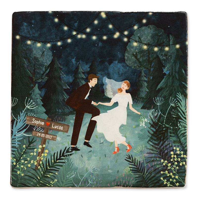 Storytiles Delft Blue Our wedding night Wandfliese Hochzeit 10x10 cm