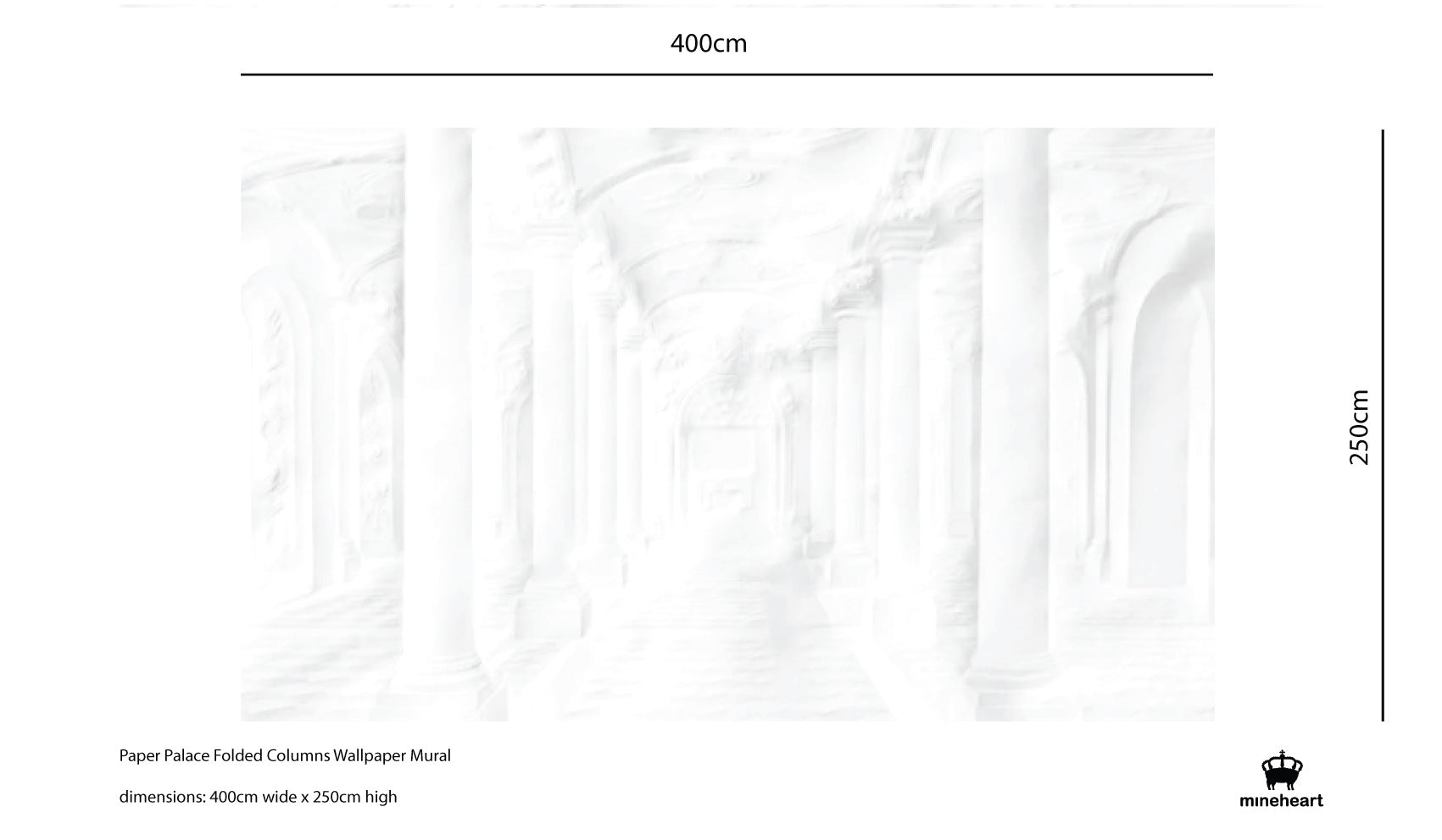Mineheart Paper Palace Folded Columns Fototapete Weiß A3 Muster