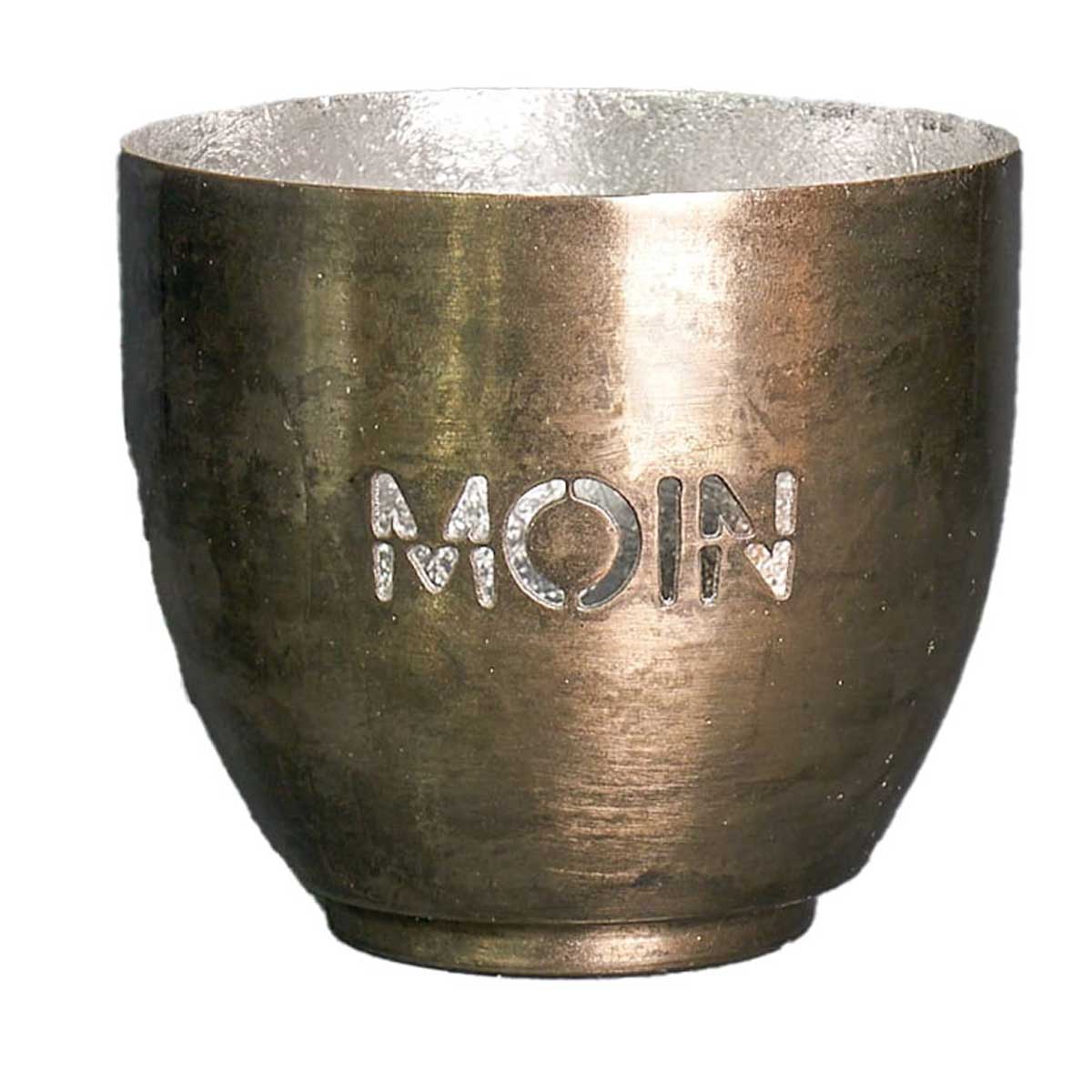LS-LebenStil Küche & Haushalt Moin Teelichthalter Silber 9 cm