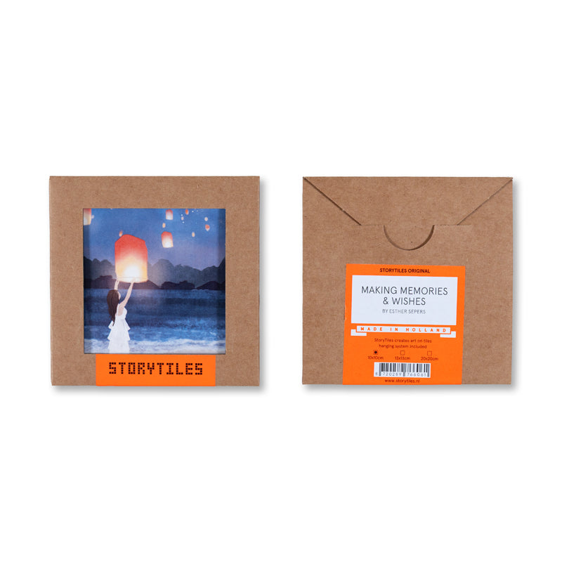 Storytiles Delft Blue Making Memories Wandfliese S 10x10 cm Wunschballon