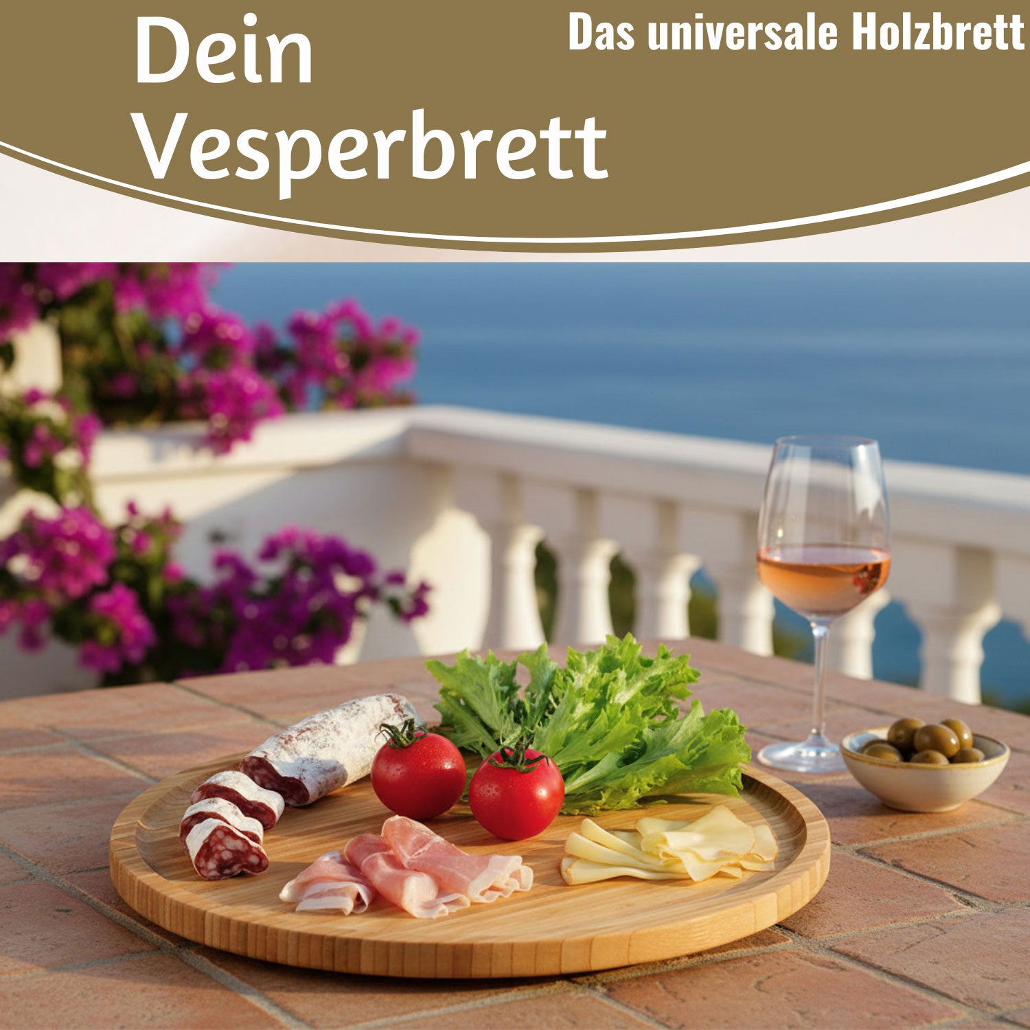 LS-LebenStil XL Pizzateller Bambus Rund 32cm Servierteller