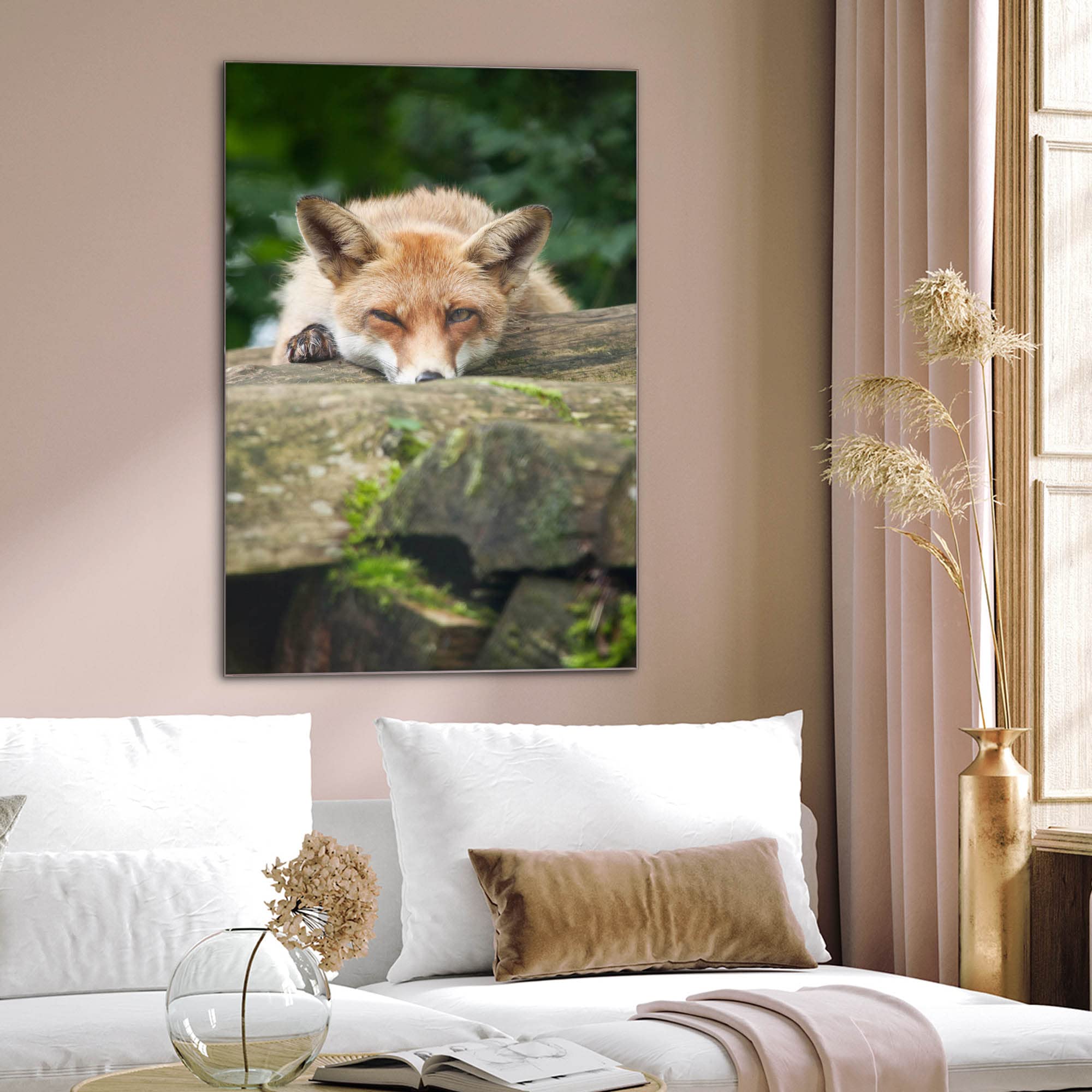 Banjado Magnettafel Fuchs Relax Magnetwand 60x40 cm Glas