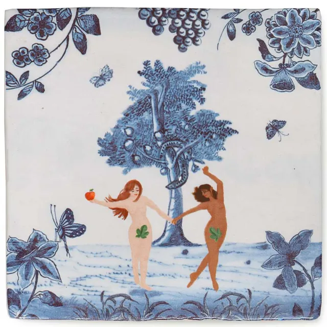 Storytiles Delft Blue Eva Garten Eden Fliese 10x10 cm