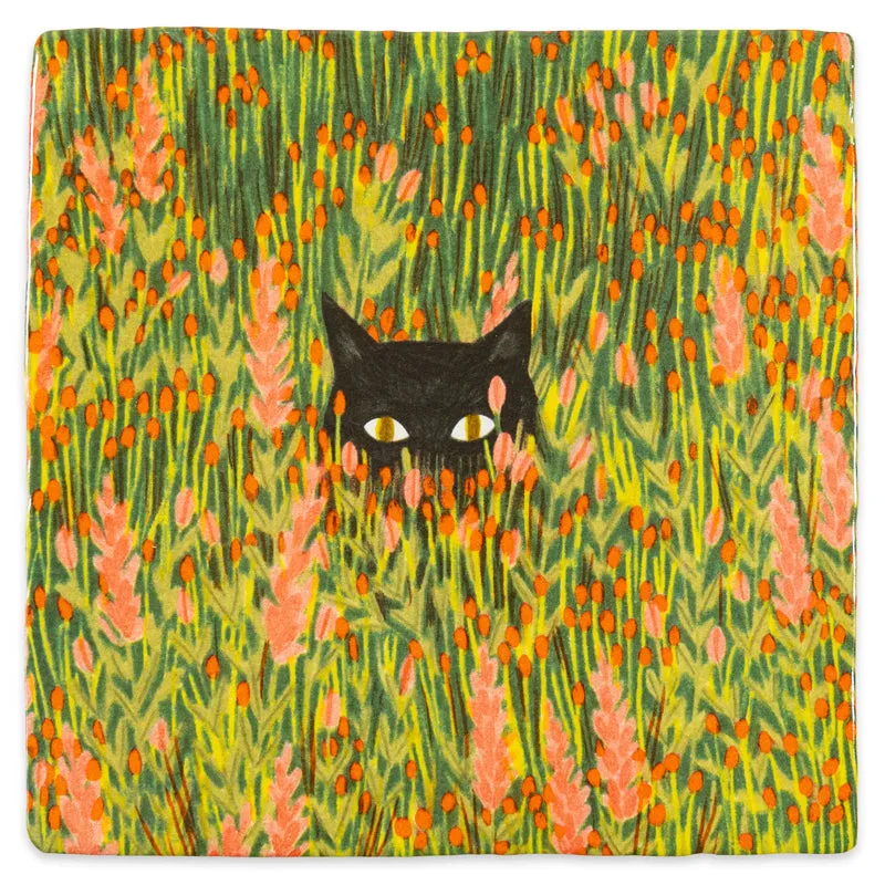 Storytiles Delft Blue Hide & seek Wandfliese S 10x10 cm Katze